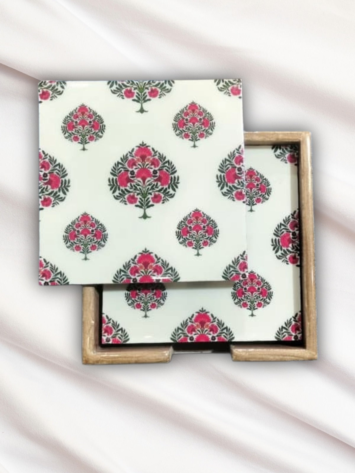 Handcrafted Round MDF Coasters – Set of 6 coasters | Round, Durable & Stylish Drink Coasters | The Yellow Bloom Collection