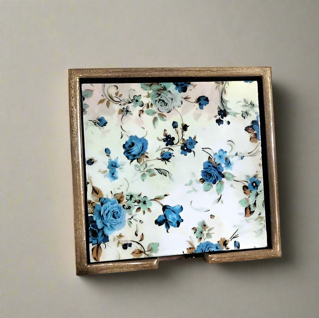 Handcrafted Square MDF Coasters – Set of 6 coasters | Durable & Stylish Drink Coasters | The Yellow Bloom Collection