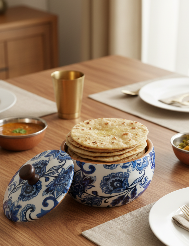 The Neel Kamal Collection: Artisan Wooden Chapati/Roti Box