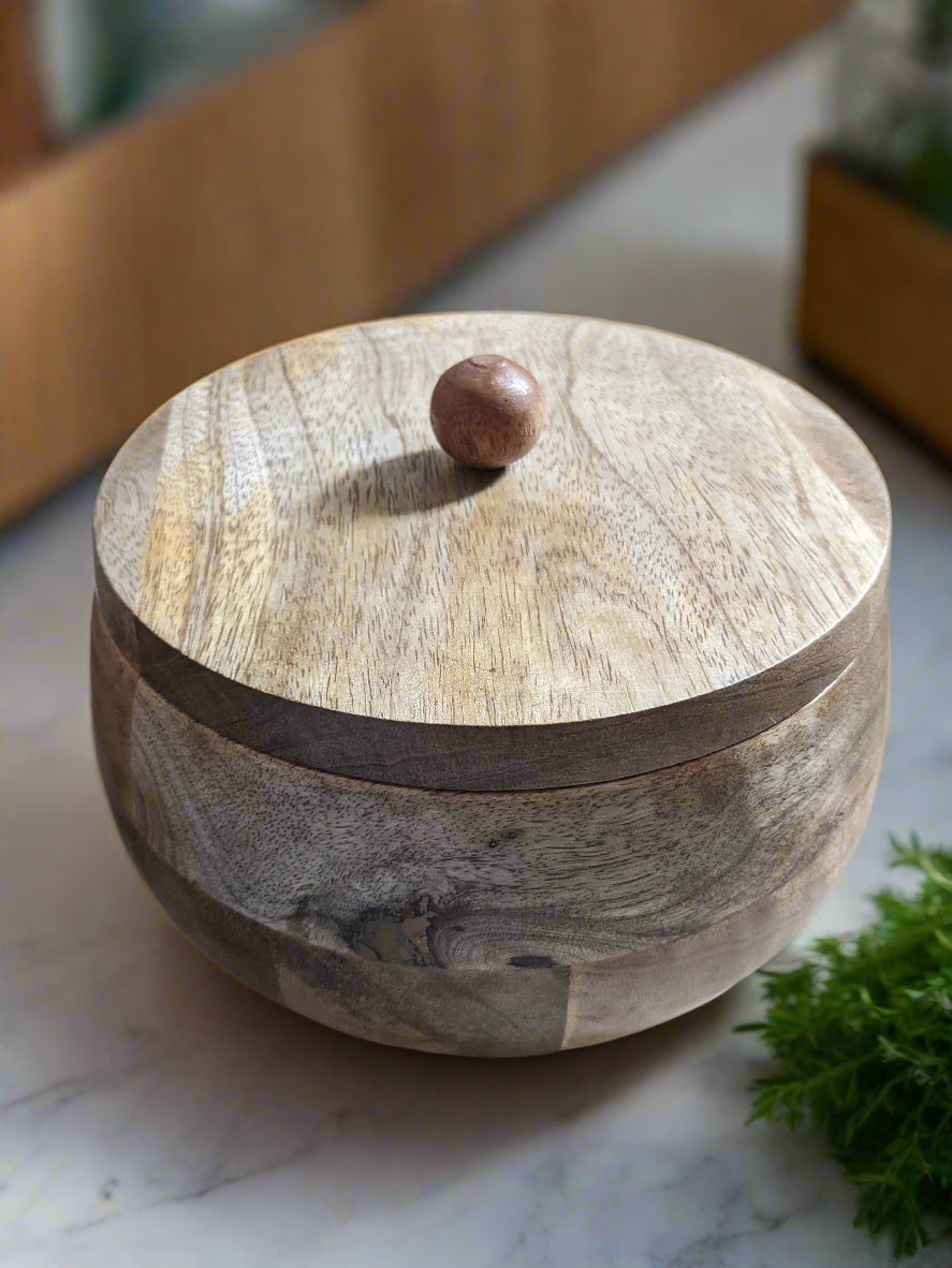 Handcrafted Wooden Casserole | Natural and Insulated Hot Pot for Dining & Serving