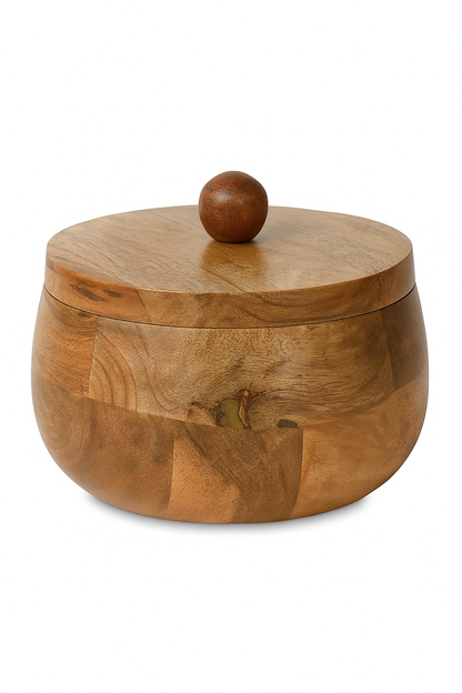 Handcrafted Wooden Casserole | Natural and Insulated Hot Pot for Dining & Serving