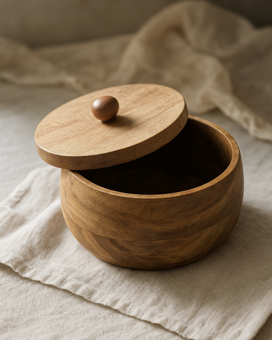 Handcrafted Wooden Casserole | Natural and Insulated Hot Pot for Dining & Serving