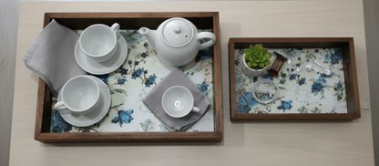 Host's Dream Blue Petal Tray Set