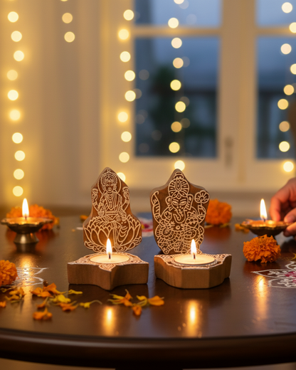 Radiant Blessings: Laxmi & Ganesha Idol Pooja and Home Decor Set