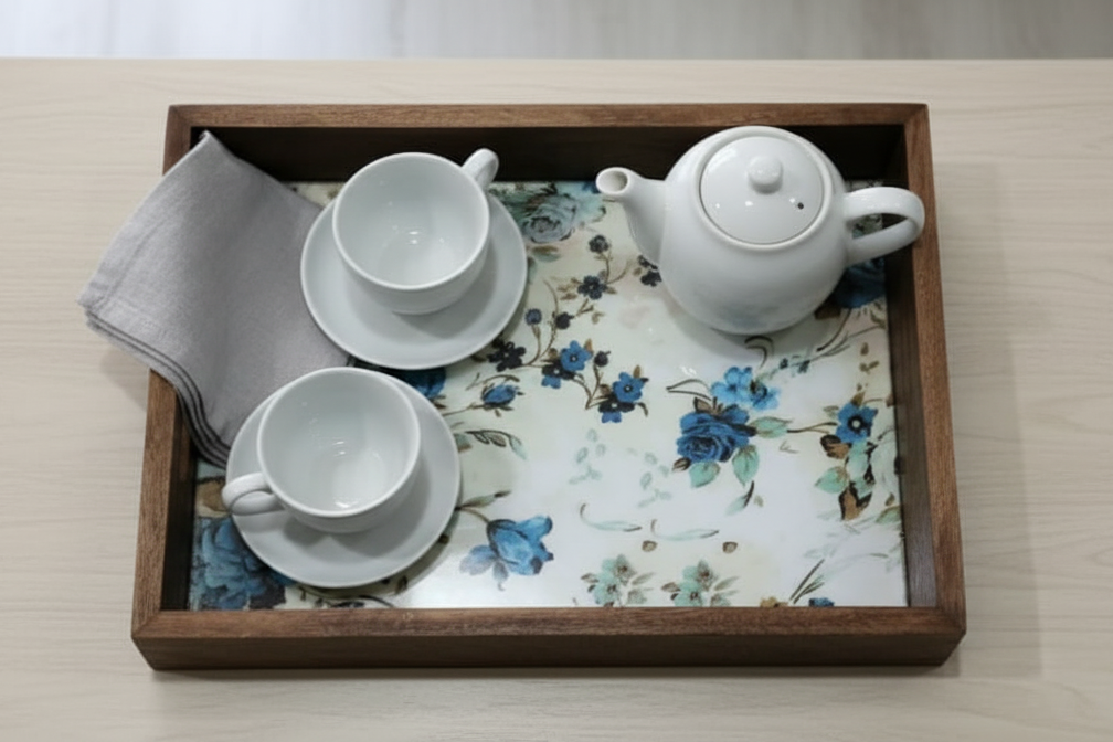 Host's Dream Blue Petal Tray Set