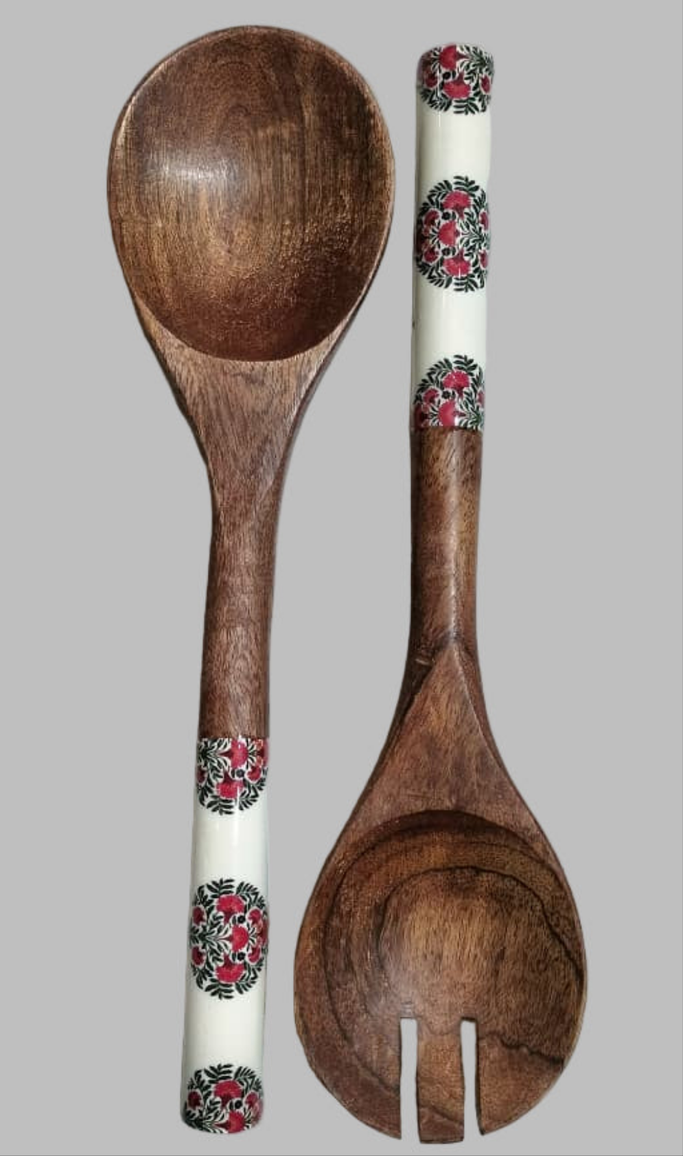 Handcrafted Wooden Bowl with Matching Spoon Set – Multipurpose Kitchen & Dining Storage/Serving Bowl