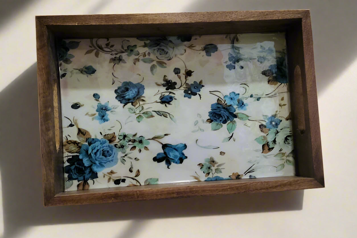 Host's Dream Blue Petal Tray Set