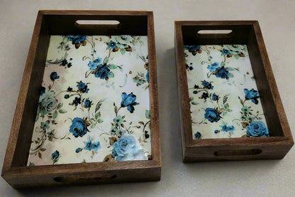 Host's Dream Blue Petal Tray Set