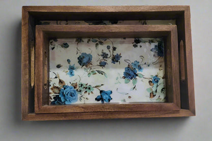 Host's Dream Blue Petal Tray Set