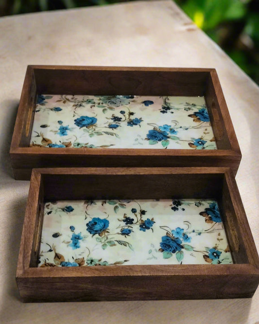Host's Dream Blue Petal Tray Set